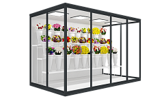 Холодильник для цветов 1,8*3,6*2,2 три стеклянных фасада, двери купе купить в Москве по выгодным ценам в интернет-магазине «Регион Холод»
