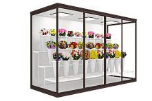 Холодильник для цветов 1,2*3,6*2,2 три стеклянных фасада, двери купе купить в Москве по выгодным ценам в интернет-магазине «Регион Холод»