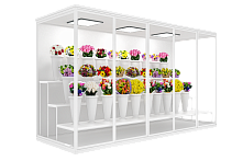 Холодильник для цветов 1,2*4,0*2,2 три стеклянных фасада, двери купе купить в Москве по выгодным ценам в интернет-магазине «Регион Холод»