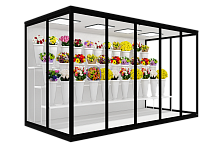 Холодильник для цветов 1,8*4,0*2,2 три стеклянных фасада, двери купе купить в Москве по выгодным ценам в интернет-магазине «Регион Холод»